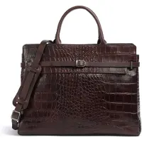 Castelijn & beerens Croco Kaat Laptop Schultertasche - 15.6" Laptopfach - mit RFID-Schutz - mocca