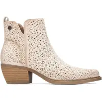 Refresh für Damen. 17504104-HIELO Stiefelette 175041 weiß (38), Braun, 3 bis 5 cm, Reißverschluss, Lässig