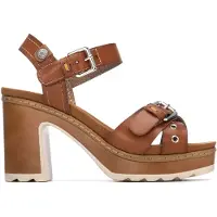 Refresh für Damen. 17529002-CAMEL Sandalen 175290 braun (38), 5 bis 8 cm, Schnalle, Lässig