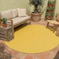 NATURL. In- & Outdoor Teppich Rund - Costa Ockergelb Ø 100 cm