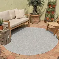NATURL. In- & Outdoor Teppich Rund - Costa Dunkelgrau Ø 100 cm