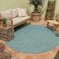 NATURL. In- & Outdoor Teppich Rund - Costa Türkis Ø 200 cm