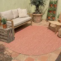NATURL. In- & Outdoor Teppich Rund - Costa Terracotta Ø 120 cm
