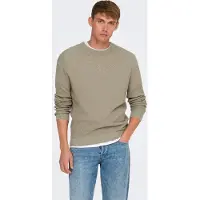 Only & Sons Herren Pullover ONSTONY DS 12 LS WAFFLE CREW KNIT - Regular Fit - 22032542 String - L