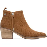 Refresh für Damen. 17515104-CAMEL Stiefelette 175151 braun (38), 3 bis 5 cm, Reißverschluss, Lässig, Wildleder