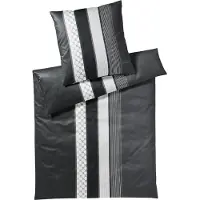JOOP! Mako-Satin Bettwäsche Cornflower Stripes Farbe deep Stone Größe 80x80 240x220