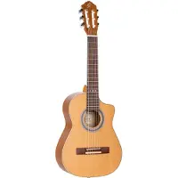 Ortega Requinto Series Pro Electro Nylon String Natural Solid Cedar