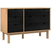vidaXL Schubladenschrank mit Speicher OTTA Schwarz 111 x 43 x 73,5 cm
