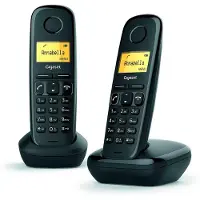 Gigaset A170 Duo, Analoges/DECT-Telefon, Kabelloses Mobilteil, 50 Eintragungen, Anrufer-Identifikation, Schwarz
