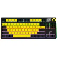 Lorgar Wireless Pro Gaming-Tastatur, TKL, mechanisch, Schwarz und Gelb, EN-Layout