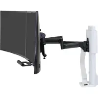 Ergotron Dual Monitorarm TRACE, für 2 Displays bis 27″ & bis 9,8 kg, höhen-/tiefenverstellbar, schwenk-/dreh-/neigbar, mit Tischklemme, weiß