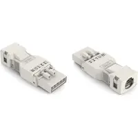 Wago Stecker mit Zugentlastungsgehäuse , 5-polig, weiß, 1,5mm²