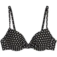 Marc O'Polo Bandeau-Bikini-Top "Palm Geo Print", Damen, Gr. 85, Cup D, schwarz geo print, Obermaterial: 84% Polyamid, 16% Elasthan, Bikini-Oberteile Bandeau-Bikini-Top