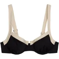 Marc O'Polo Bandeau-Bikini-Top "Contrast Color Binding", Damen, Gr. 80, Cup B, schwarz, Obermaterial: 84% Polyamid, 16% Elasthan, Bikini-Oberteile Bandeau-Bikini-Top
