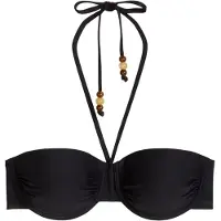 Marc O'Polo Bandeau-Bikini-Top "Abstract Floral AOP", Damen, Gr. 80, Cup C, schwarz, Obermaterial: 84% Polyamid, 16% Elasthan, Bikini-Oberteile Bandeau-Bikini-Top