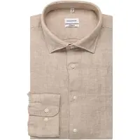 Seidensticker Leinenhemd "Schwarze Rose", Herren, Gr. M (39), normale Ärmellängen, beige, 100% Leinen, unifarben, regular fit, 2-Knopf-Manschette, Hemden Leinenhemd, Regular 1/1 Kentkragen Uni