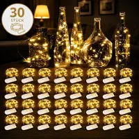 Feilicious LED Mini-Lichterkette – 30er Set, je 2 m, 20 LEDs, warmweiß, batteriebetrieben, Kupferdraht, E0217