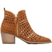 Xti für Damen. 14526701-CAMEL Stiefelette 145267 braun (35), 3 bis 5 cm, Reißverschluss, Lässig, Sportlich