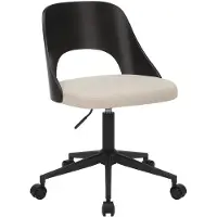 Ebuy24 Actona Lucy, Gepolsterter Sitz, Harte Rückenlehne, Beige, Schwarz, Stoff, Eiche