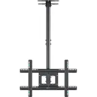 ONKRON Ceiling TV mount with adjustable height for 32 to 80-inch LED LCD TVs, black
