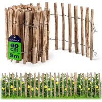 Kadax Zaun aus Hasel "Karo", witterungsbeständige Staketen, Naturprodukt, abstand 4-6cm, 60cm