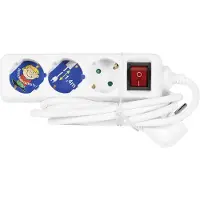 REV 0512351555, 1,4 m, Drinnen, 1,5 mm², Weiß, 3 AC-Ausgänge, 250 V