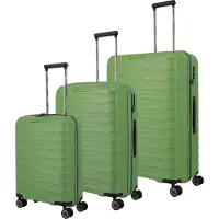 Travelite Trolleyset "MOOBY 3-teilig Reisekoffer Hartschale" mit TSA-Schloss und recyceltem Polypropylen