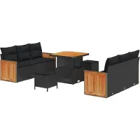 vidaXL Gartensofa-set 9 stk. 8-Sitzanzahl Schwarz