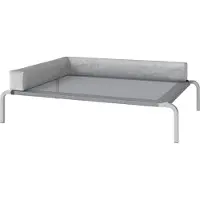 Northio Hundeliege Outdoor, Erhöhtes Hundebett für Mittelgroße Hunde, mit L-förmige Kissen 110x75x30cm, Hellgrau