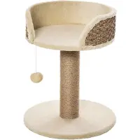 Northio Kratzbaum Klein, 49 Cm Katzenbaum, Katzenkratzbaum Mit Spielball, Liegefläche, Kletterbaum Für Katzen Bis 4 Kg, Katzenmöbel, Jute, Kaffee