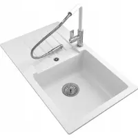 Granitan - Granitspüle - Küchenspüle - Schwarz - mit Siphon - Spülbecken - TRIX