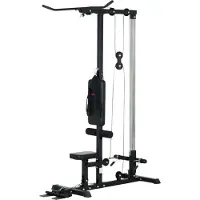 Northio Kraftstation für Zuhause, Ruderzüge, ohne Gewichte, Fitnessgerät für Zuhause, Stahl, Kunstleder, Schwarz