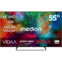 Medion 138,8 cm (55 Zoll) Fernseher (Smart-TV, Dolby Vision HDR, HBO Max, MagentaTV, Prime Video, Disney+, DAZN, Paramount+, Dolby Atmos, VIDAA Store, PVR, Bluetooth, MD 855302)