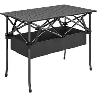 Northio Tragbarer, klappbarer Campingtisch mit Netzablage, Schwarz