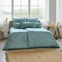 Estella Mako Interlock Jersey Bettwäsche Pippa mint 160x210 cm + 65x100 cm - grün