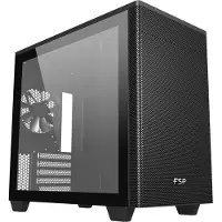 Fortron CST360-B Gehäuse Mini Tower mITX, mATX Schwarz, Tower, PC, Schwarz, ATX, micro ATX, Mini-ITX, Gehärtetes Glas, 16,5 cm