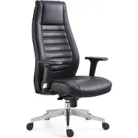 CasaDolce Casa Dolce Bürostuhl AYA, 64x66x116-125 cm, Leder, höhenverstellbar, schwarz, mit Armlehnen