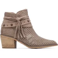 Refresh für Damen. 17518004-TAUPE Lederstiefeletten 175180 braun (35), 3 bis 5 cm, Wildleder, Reißverschluss, Lässig