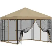 vidaXL Garten Pavillon mit Seitenwänden 3 x 3 m Beige
