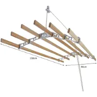 Monster Deckentrockner aus Holz - Weiß - 1.5m