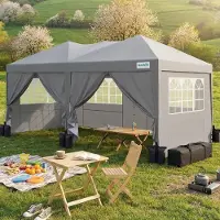 Quictent Faltpavillon 3x6m mit 6 Seitenwänden, Pop up Gartenpavillon mit Rollentasche, Pavillon Partyzelt 3x6, für Party im Freien, Hochzeiten, Fest