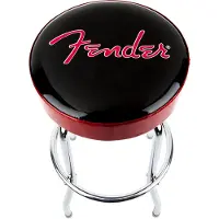 Fender Red Sparkle Logo-Barhocker schwarz/Rot Sparkle/Chrom 30"