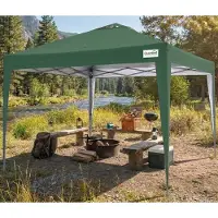 Quictent Pavillon 3x3m Wasserdicht Faltpavillon Stabil Winterfest, Pop-Up Klicksystem, UV-Schutz 50+, Gartenzelt, Partyzelt, Festzelt Grün