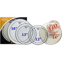 Remo Pinstripe Tomtom Pack – 12 13 16" Felle + kostenloses 14 Emperor X
