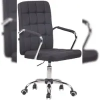 Décoshop26 - Moderner und bequemer Bürostuhl auf Rollen mit schwarzem Stoffbezug BUR10639