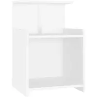 Décoshop26 - Nachttisch mit 3 offenen Ablagen 40 x 35 x 60 cm weiße Spanplatte DEC033376