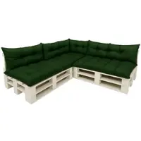 Setgarden Set 7er Palettensofa Kissen Outdoor 120 x 80cm Sitzkissen + Rückenkissen 120 x 40 cm 1tlg Grün