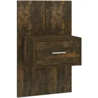 Décoshop26 - Wandmontierter Nachttisch 48,5 x 32,5 x 80 cm aus braunem Holzwerkstoff DEC034249