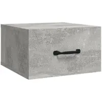 Décoshop26 - Wandmontierter Nachttisch mit Schublade 35 x 35 x 20 cm graues Holzwerkstoff DEC034297