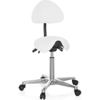 Hjh OFFICE TOP WORK 20 - Arbeitsstuhl Arbeitshocker Weiß